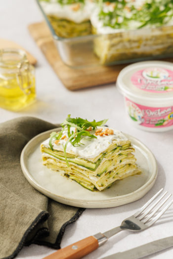 Lasagnes de courgettes au pesto et Petit Billy