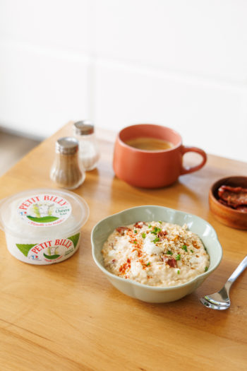 Porridge salé au chèvre frais