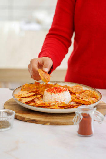 Chips au fromage de chèvre frais piment